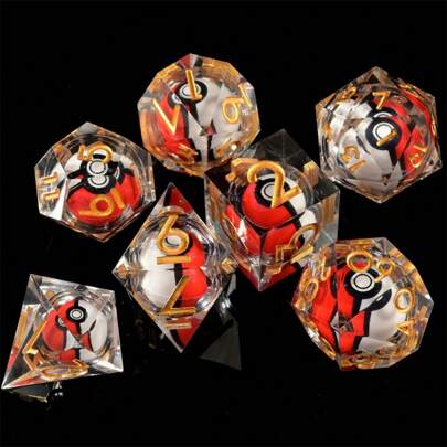 Conjunto de dados com 7 peças, incluindo dados poliédricos de resina de globo ocular, adequado para jogos de RPG e jogos de mesa, dados de D&D, adequado para jogos de mesa, ótimo presente para o Dia de Ação de Graças e Natal