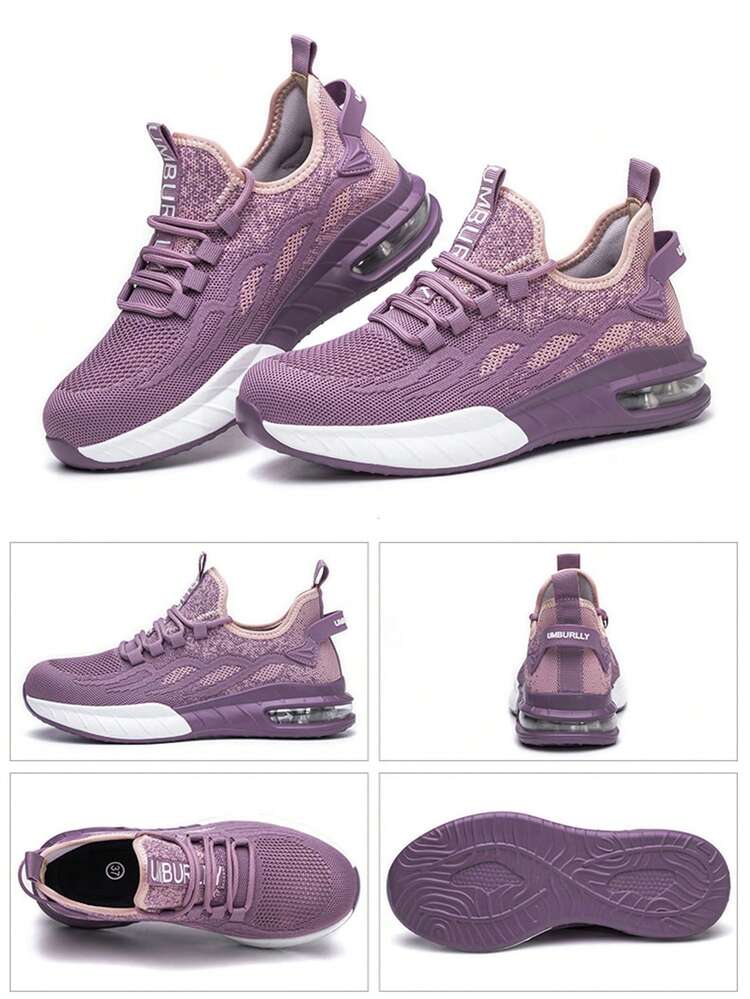 女士粉色轻质钢头工作靴，防砸防刺穿建筑工地工作鞋，锻造车间，仓库，园艺，男士工作训练鞋，防滑户外工作，工地靴，户外旅行，荒野探险，徒步旅行，登山鞋，时尚日常穿着，通勤运动鞋，柔软舒适的软底休闲鞋 - 紫色 - 查看 6