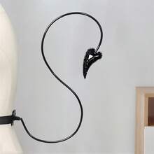 Halloween Gothic Headband Furry Animal Ears Devil Tail Costume Demon Bat Accessories For Adults - 黑色 - 查看 2