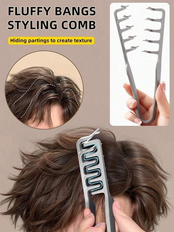 New 1 Piece Volumizing Wide Tooth Hairstyling Comb - Fluffy Texture For Men, ABS Plastic With Textured Grip, Suitable For All Hair Types, Great For Home Use, Back To School, Travel Holiday Essentials, Slick Back Brush, Hair Dryer, Hair, Barber, Edge Brush, Styling Brush, Hair Dryer, Hair Stuff, Hair Spray, Curly Hair Products, Hairdressing Equipment, Hair Cutting Scissors, Christmas, Barbershop, Hairdressing, Hair Dryer, Hair Brush, Barber, Hairdressing Equipment, Hairstyle, Hairdressing, Barber Accessories, Barbershop, Hairdressing Equipment