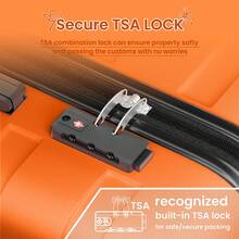 Luggage 3 Piece Suitcase 20+24+28 Inch PC+ABS Hardside Double Spinner Wheels TSA Lock Carry On Luggage Travel Suitcase Suitcases Suit Case Durable Travel Luggage Suitcase Set Luggage Set Carry On,Vacation,Party,Personalized Gifts-Orange - 橘色 - 查看 7