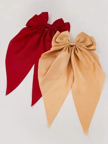 6pcs/Set Jepit Rambut Pita Besar Chiffon Warna-warni untuk Anak Perempuan, Aksesori Rambut, Jepit Rambut untuk Penggunaan Sehari-hari - MultiWarna - View 3