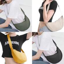 Nylon Crescent Crossbody Bag For Women Men Fanny Pack Small Travel Sling Bag - 綠色 - 查看 2