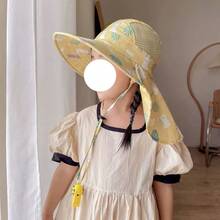 Kids Bucket Hat Children's Sun Protection Beach Visor Hat With Large Brim 3 To 8 Years Old UV50+ Sun Protection - 黃色 - 查看 3