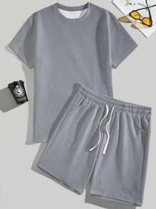 Men's Casual Digital Print Short Sleeve Tee And Shorts Two Pieces Set, Going Out Basketball Track Suit, Boyfriend Gift