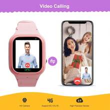 4G Kids Smart Watch - Boys Girls GPS Tracker Kids Smartwatches Phone Watch Video Call SOS Alarm Voice Chat And Touch Screen Game Real Time Tracking Smartwatch For Age 3-12 (Pink) - Đen - Xem 10