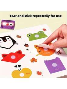 187 Stücke wiederverwendbares Stickerbuch mit 70 Seiten zum Abreißen und Aufkleben, Puzzle-Sticker für frühe Bildung, Quiet Book, geeignet als Weihnachts- und Neujahrgeschenk