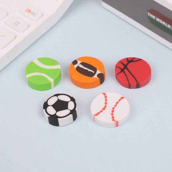 50 piezas de gomas de borrar en forma de mini balones de fútbol, gomas de borrar de fútbol divertidas y lindas, herramientas de estudio con temática deportiva, regalos para fiestas de cumpleaños y tareas