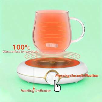 Calentador de taza eléctrico alimentado por USB de 5 pulgadas/Almohadilla de calentamiento de taza a temperatura constante - Mantiene las bebidas calientes a 55°C, calentador de taza con mezclado automático magnético rotatorio, perfecto para café, té, agua y chocolate caliente - Regalos de Halloween para mujeres