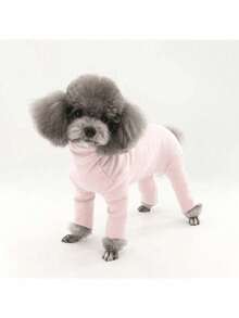 Ropa para perros de felpa sólida multicolor, mono de 4 patas, mono casual cómodo adecuado para perros pequeños como Teddy, Pomerania, Yorkshire Terrier, Maltés, para todas las estaciones