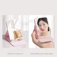 Small Mirror Portable Makeup Mirror Travel Foldable Handheld Makeup Mirror Student Dormitory Folding Mirror Mini Portable Mirror