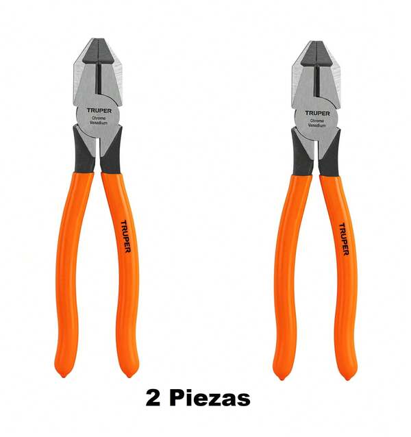  KIT 2 PZ-Pinza para electricista 8' uso rudo, mango PVC, Truper