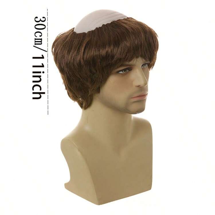 僧侶假髮、修士假髮、神父服裝假髮、中世紀服裝假髮、萬聖節男士假髮、禿頂假髮、Cosplay派對假髮、華麗服飾配件、宗教角色扮演假髮、嘉年華服裝假髮 - 彩色 - 查看 7