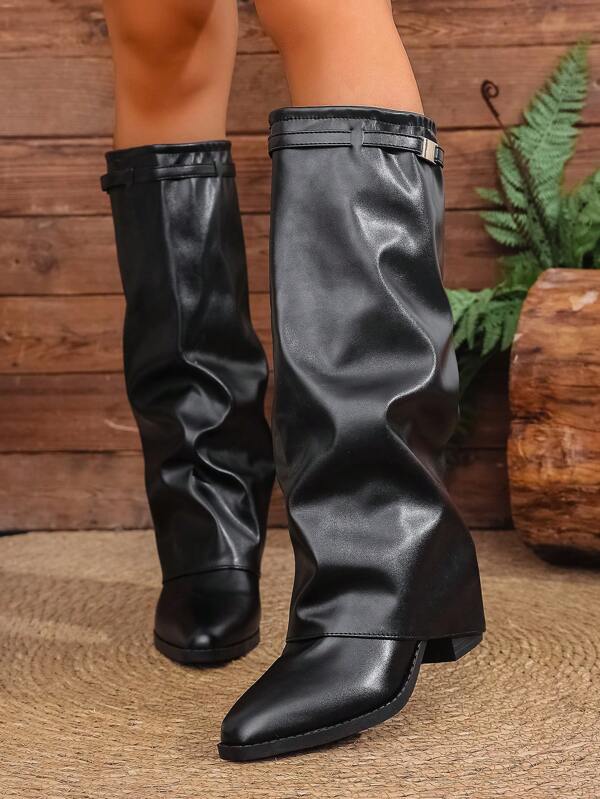Motorcycle Boots, Versatile Pants Boots, Chunky Heel Boots, Western Boots, Stylish Boots, Western Boots, Fashionable Knee-High Boots, Riding Boots, Knee-High Boots, Mid-Calf Boots, Rain Boots, Women's Chunky Heel Flat Solid Color Boots, Thigh-High Boots, Thick Sole Plus Size Boots, Faux Leather Pointed Toe Tall Boots, Women's High Shaft Boots, High Heel Boots, Khaki Knee-High Boots, Solid Color Retro Sexy Elegant Fabric Outdoor Party Holiday Ankle Boots, High Heel Boots, Tall Boots, Chunky Heel Platform Shoes