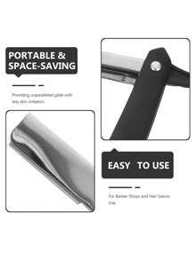 1 件剃须刀，带 10 片刀片，优质不锈钢剃须刀，适合男士居家和沙龙美容使用男士理发直剃须刀、美发产品和配件，适用于理发沙龙美容旅行必需品