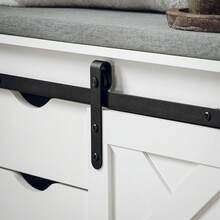 SoBuy Hallway Shoe Bench Shoe Rack Shoe Cabinet With A Sliding Door And Seat Cushion White W80 X D30 X H49cm FSR153-W - White - View 9