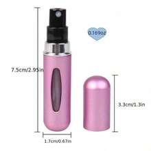 Travel Size Aluminum Perfume Spray Bottle Mini Perfume Bottle Portable Refillable Atomizer For Car Perfume Cosmetic Sub Bottling Essential Oils Fragrance Liquids With Fine Mist Dispenser Storage Containers - Pink - View 6