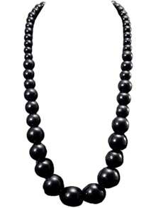 Colorful Natural Wood Round Beaded Strand Bohemian Retro Multicolor Bib Big Round Bead Chunky Necklace Costume Statement Women Men Unisex Fashion Wedding Jewelry Gifts - 黑色 - 查看 1