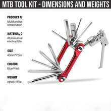 Compact & Lightweight, Bike Repair Tool, Available In Blue, Red, Black & Silver - MTB, Road Bike, And Cycling Tool . - Red - View 3