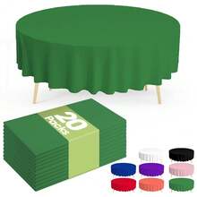 Plastic Table Cloth Disposable 20 Pack, 54 X 108 Inch Table Cloths, Graduation Decorations Class Of 2025, Graduation Party Tablecloths, Rectangle, Plastic Cover, Leakproof & Sturdy, Black-640135 - Green84Round - View 2
