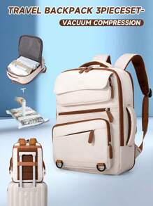Myco Mochila de viaje para hombres, aprobada para equipaje de mano de 40L, con 3 cubos de embalaje, bolsa de viaje para fines de semana, universidad, oficina, regalos de Navidad, bolsa de viaje de invierno, bolsa escolar, mochila de vuelta al cole, de gran capacidad, impermeable, compartimento para portátil, diseño con correa de equipaje, ligera, portátil, para trabajadores de cuello blanco, perfecta para vuelta al cole, primer día de escuela, exterior, viajes, salidas