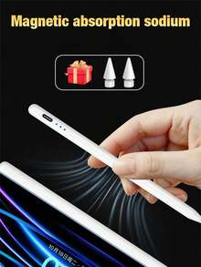 Easypie Selection 1 支铝合金触控笔，带 2 个笔尖，兼容 Apple iPad，兼容 iPad Pro Air Mini，第二代触控笔兼容 iPad 2018-2022 - 白色 - 查看 2