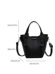 Mini Black Handbag For Women, Lightweight Tote Bag With Cosmetic Pouch, Suitable For Daily Commute To Fit Wallet, Phone And More - Black - View 12