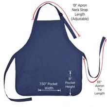 Aprons Commercial Restaurant Home Residential Bib Spun Poly Cotton - 3 Pockets - Navy Blue - View 8