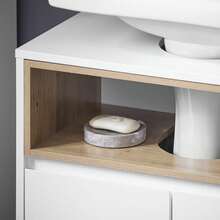 SoBuy Under Sink Cabinet Bathroom Vanity Unit Bathroom Cabinet Suitable For Pedestal Sinks Grey W60 X D30 X H61cm BZR148- Home Bathroom Decor Bathroom Organizer Summer Bathroom Accessories - White - View 8