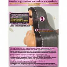 200% Density Natural Black 5x5 Pre Cut -Long Straight Lace Front Wigs Blended Hair 13x4 13*6 HD Bone Straight Lace Frontal Wig 8-34 Inch Straight Wear And Go Glueless HD Lace Wigs For Black Women Daily Use Pre Cut Pre Plucked Glueless Natural Hairline With Baby Hair - Natural & Black - View 11