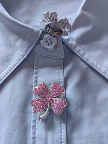 2 Pcs/Set Elegant Flower Button Covers, Shirts Button Cover Clip On Button Covers Fashion Crystal Cufflinks Cover, Suitable For Tuxedo And Wedding Dresses Decoration - Flowers - View 6