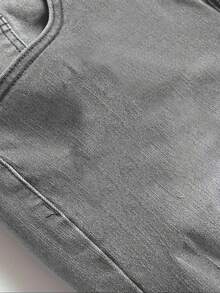 Teen Boy Black Jeans, Grey Elastic Slim Fit Casual Comfortable Denim Pants, Suitable As Gift For Kid Friends Party