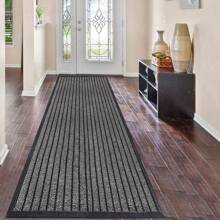 Door Mat Indoor & Outdoor - Strong PVC Rubber Backed | Anti-Slip Washable, Dirt Trapper For Hallways Kitchen - 酒紅色 - 查看 1