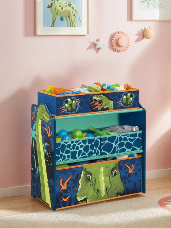 6-Piece Kids Toy Storage Organizer Bins - Large Plastic Stackable Boxes With Handles For Toys, Books & Clothes, Nursery Daycare Organization, Multi-Color Set - Sturdy Foldable Design, Easy Assembly, Space Saving Solution For Bedroom Playroom Closet (Blue/Green/Pink/Yellow) - Perfect For Christmas Birthday Gifts, Home School Classroom Organization