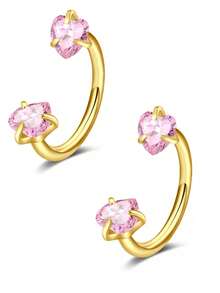 AVYRING 2 件不锈钢锆石马蹄形穿孔鼻耳肚脐环女式耳骨耳钉耳环耳甲穿孔饰品 - 彩色 - 查看 26