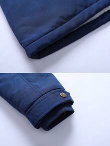 Alpha Camp 女士休闲通勤连帽拉链羽绒服，带保暖内衬和抽绳腰带，适合秋冬季穿着 - 藏蓝色 - 查看 6