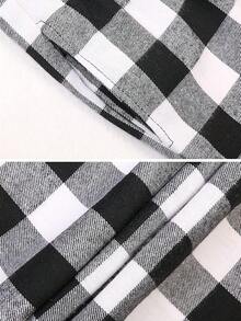 Men's Plaid Fannel Pajama Bottoms Cotton Lounge Pants Soft Pj Sleepwearhalloween - 白色黑色 - 查看 4