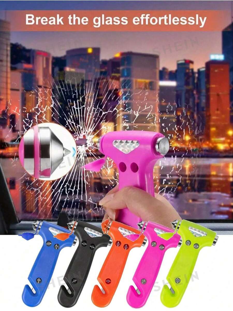 1pc Car Safety Hammer, Emergency Escape Tool With Window Breaker And Seatbelt Cutter, Adjustable Strap For Secure Fit - Essential For Vehicle