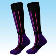 1 Pair Unisex Thick Warm Breathable Ski Socks, Outdoor Long Hiking Sports Socks, Winter