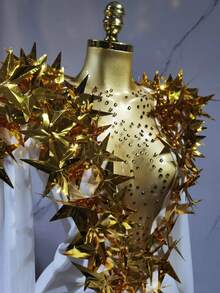 New Shiny Black Rhinestone Velvet Long Sleeve Bodysuit Women Evening Party Club Gala Hosts  Bar Stage Costumes - TRẮNG - Xem 6