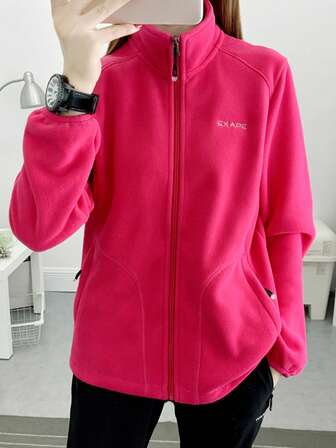 1pc Women's Outdoor Hiking Mountaineering 330g Thick Windproof Fleece Jacket,Winter,Skiing