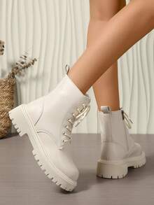 2025 New Autumn/Winter ' Shoes, Thick Sole Big Shoes, School Student Shoes, Fashion Versatile Casual ' Shoes, Side Zipper ' Student Shoes, Teenage School Student Shoes, Student Boots, Casual Ankle Boots