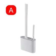 1-Piece Bathroom Two-In-One Toilet Brush Set With Stand, Silicone Cleaning Brush, Wall-Mounted Holder With Storage Box, Silicone Soft Brush Head, Long Handle Design, Multi-Functional Household Cleaning Combination,, Suitable For Bathroom And Toilet.