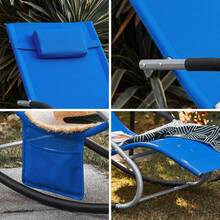 SoBuy Cushion, Ergonomically Shaped, Padded Mattress Topper With Headrest For Rocking Chair, Garden, Black OGS28-P02 - Royal Blue - View 7