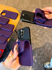 Ốp lưng điện thoại màu tím cao cấp tối giản tương thích với iPhone 16 Pro Max/16 Pro/16/16 Plus/15/15 Pro Max/15 Pro/15 Plus/11/12/13/14 Pro Max/XS/XR/11 Pro/11 Pro Max/12 Pro/12 Pro Max/13 Pro/13 Pro Max/7 Plus/14 Pro/14 Pro Max/14 Plus/7 Plus/8 Plus/8/SE2, Thiết kế sáng tạo dành cho nam và nữ Chống nước, Chống sốc, Chống rơi, Chống trầy xước - Màu tím-không viền - Xem 5