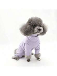 Ropa para perros de felpa sólida multicolor, mono de 4 patas, mono casual cómodo adecuado para perros pequeños como Teddy, Pomerania, Yorkshire Terrier, Maltés, para todas las estaciones