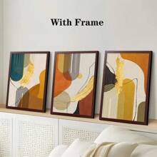 3 pièces Affiches d'art mural sur canevas avec motifs de lignes abstraites, imprimés dans le style nordique pour salon, chambre à coucher et décoration de maison moderne, encadrables