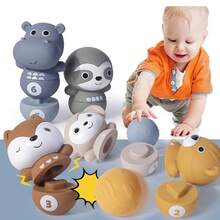 Đồ chơi phát triển nhận thức cho bé - Khối cao su mềm có số, màu sắc, hình dạng, bóng bowling hình động vật, vòng cầu vồng, đồ chơi xếp chồng 6 lớp, đồ chơi gặm nướt. - Nhiều màu - Xem 8