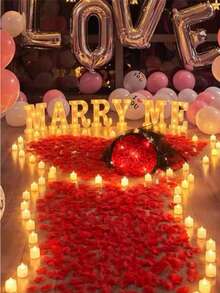 1000片人造丝玫瑰花瓣，适用于婚礼、红色玫瑰花瓣、玫瑰花瓣装饰、永生玫瑰花瓣、求婚玫瑰花瓣、浪漫婚礼装饰（适合情侣和新婚夫妇）、礼盒填充物、浪漫烛光走道装饰、婚礼走道花瓣、婚礼装饰、派对花瓣、烛光派对玫瑰