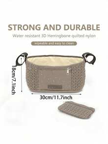 1pc Baby Stroller Organizer Bag, Diaper Storage Bag With Adjustable Shoulder Strap, Multi-Color Available, For Baby Stroller